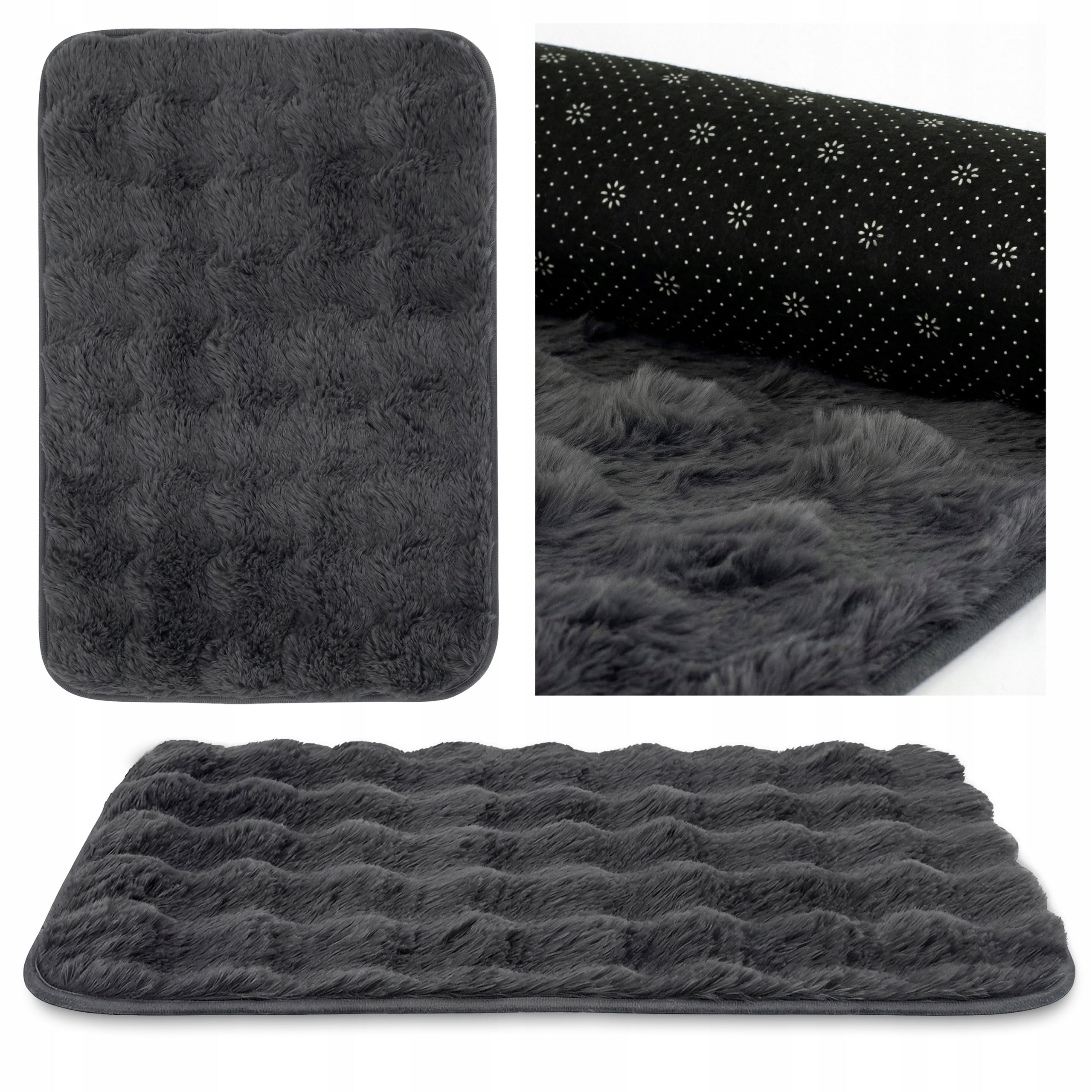 ANTI-SLIP RUG 50x70 CM SOFT ECO FUR RABBIT FOR LIVING ROOM BEDROOM