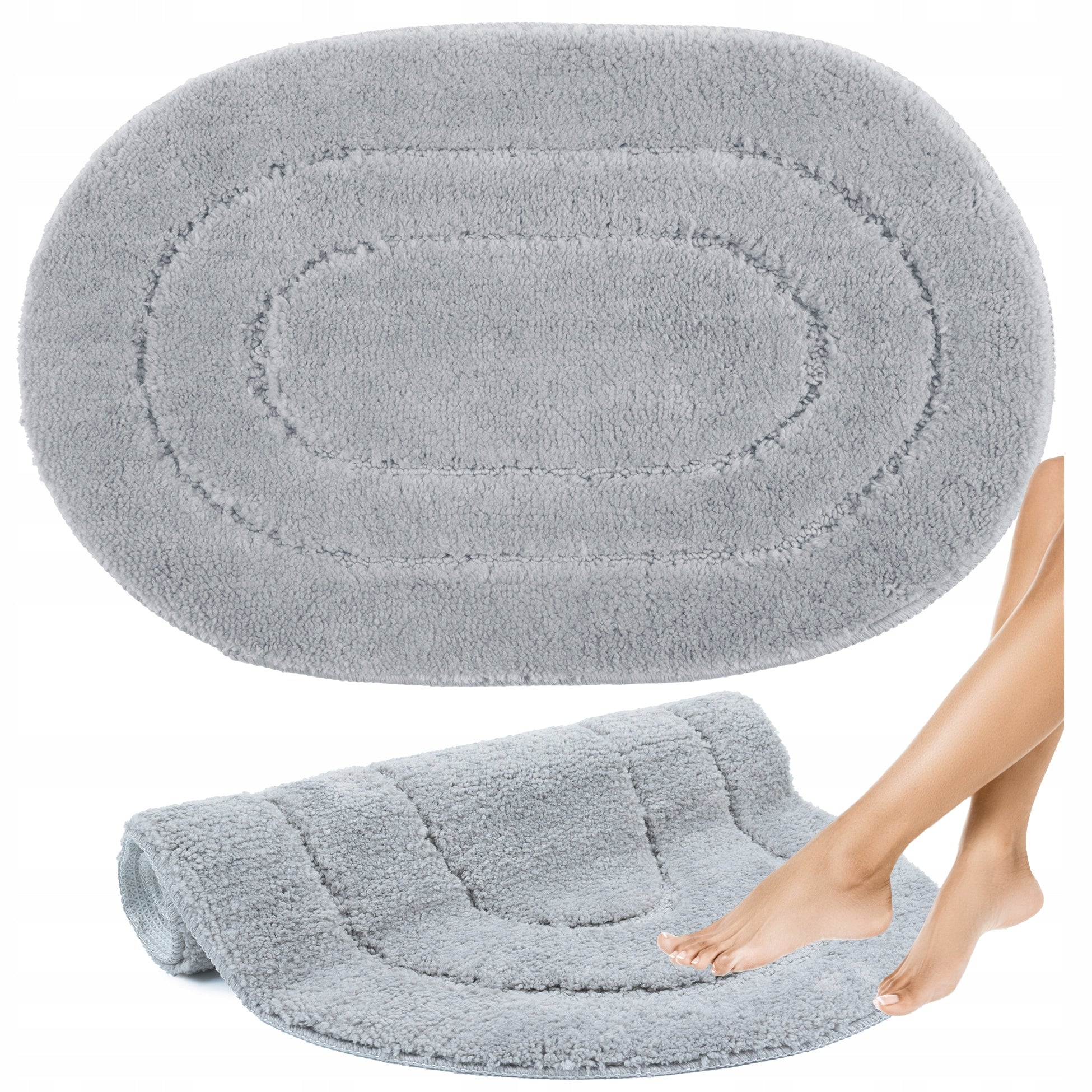 ANTI-SLIP RUG SOFT ABSORBENT GREY FOR WASHING 50x80CM