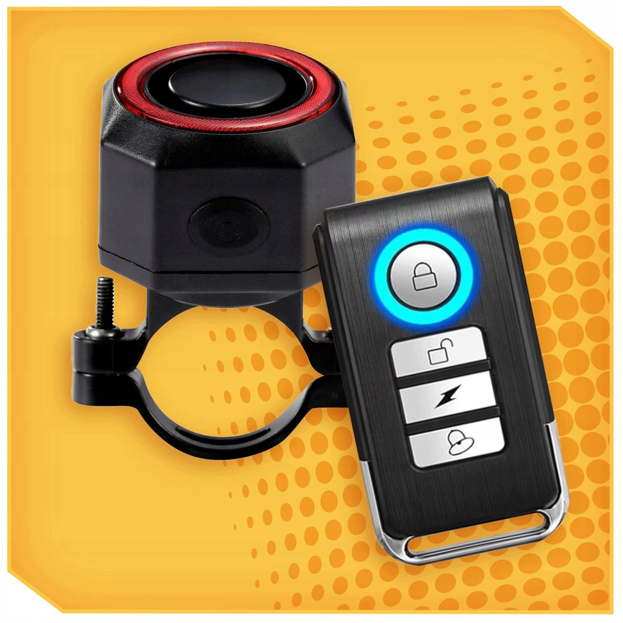 ANTI-THEFT BICYCLE ALARM + REAR LAMP BICYCLE LIGHT BELL PILOT Manufacturer code ALARM ROWEROWY ANTYKRADZIEŻOWY + LAMPA TYLNA