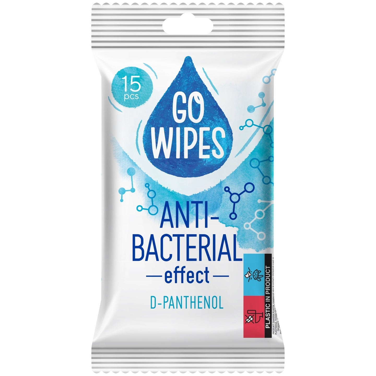 ANTIBACTERIAL HAND WIPES WITH D-Panthenol GoWipes 15 pcs.