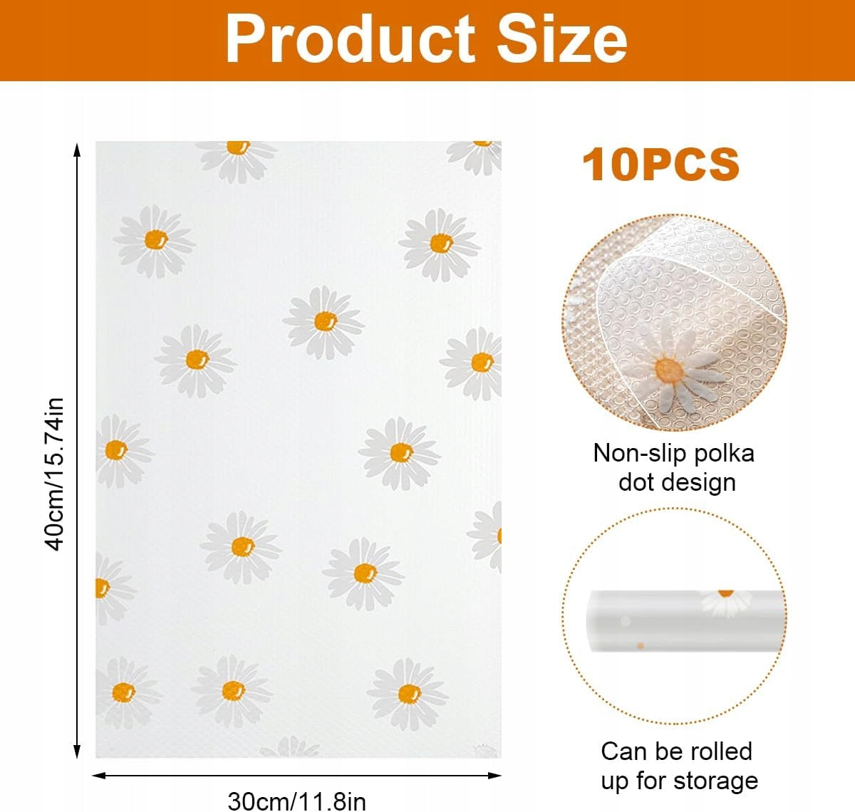 ANTIBACTERIAL REFRIGERATOR MATS 10 PCS EVA 30x40 CM NON-SLIP Customs tariff code 39269097