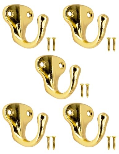 ANTIQUE GOLD VINTAGE WALL HOOKS SET OF 5 PCS FOR BATHROOM HOME Manufacturer code SWC5908201321861