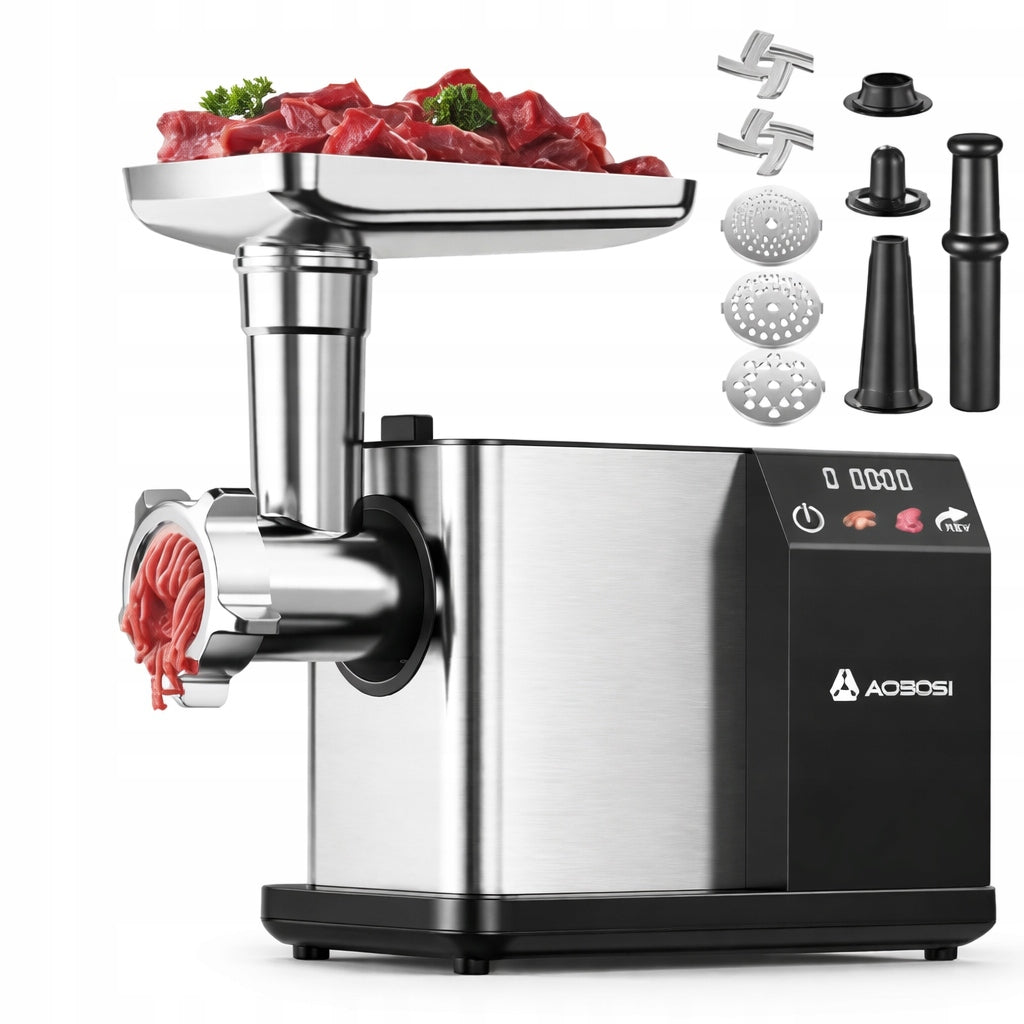 AOBOSI Electric Meat Machine 3000W LED Touch Display 3 Gears