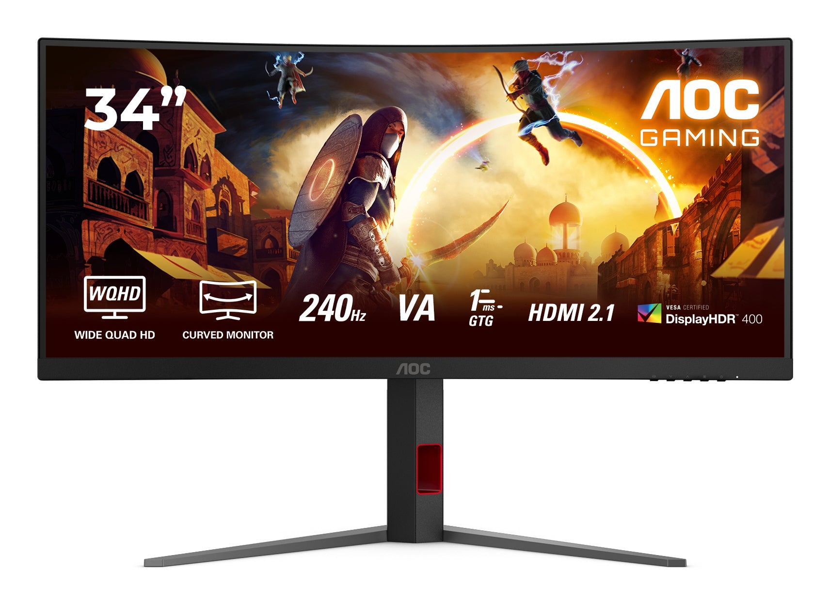 AOC CU34G4Z 34" 3440 x 1440 VA Gaming Monitor Packaging status original