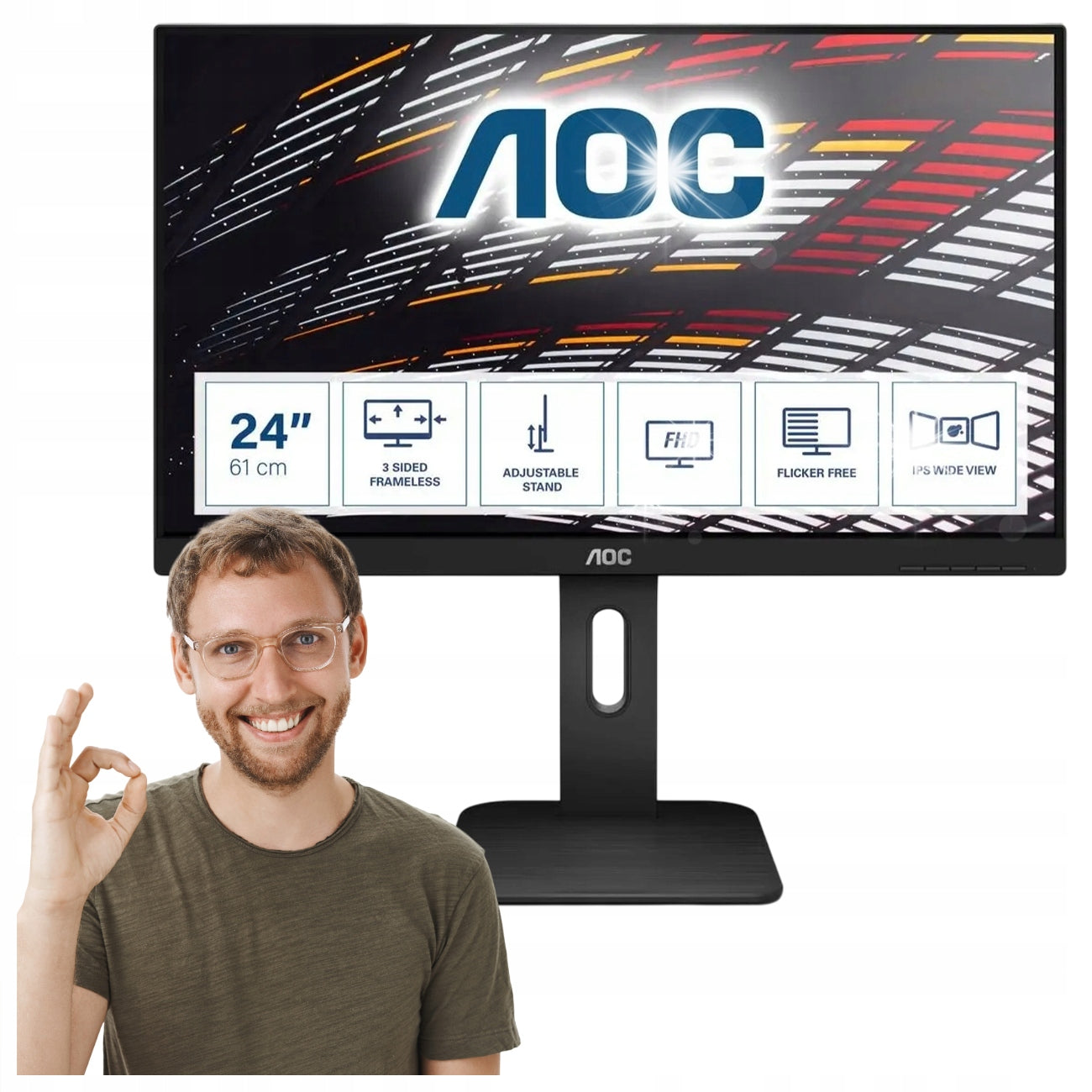 AOC X24P1 Monitor | 24-Inch | 1920x1200 WUXGA | 4ms Response Time | IPS Panel | 16:10 Aspect Ratio | 60Hz Refresh Rate