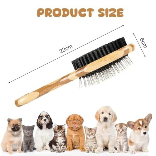 AOMIG BRUSH FOR DOGS AND CATS 2 IN 1 DOUBLE FOR LONG HAIR SOFT WITH Brand Natural