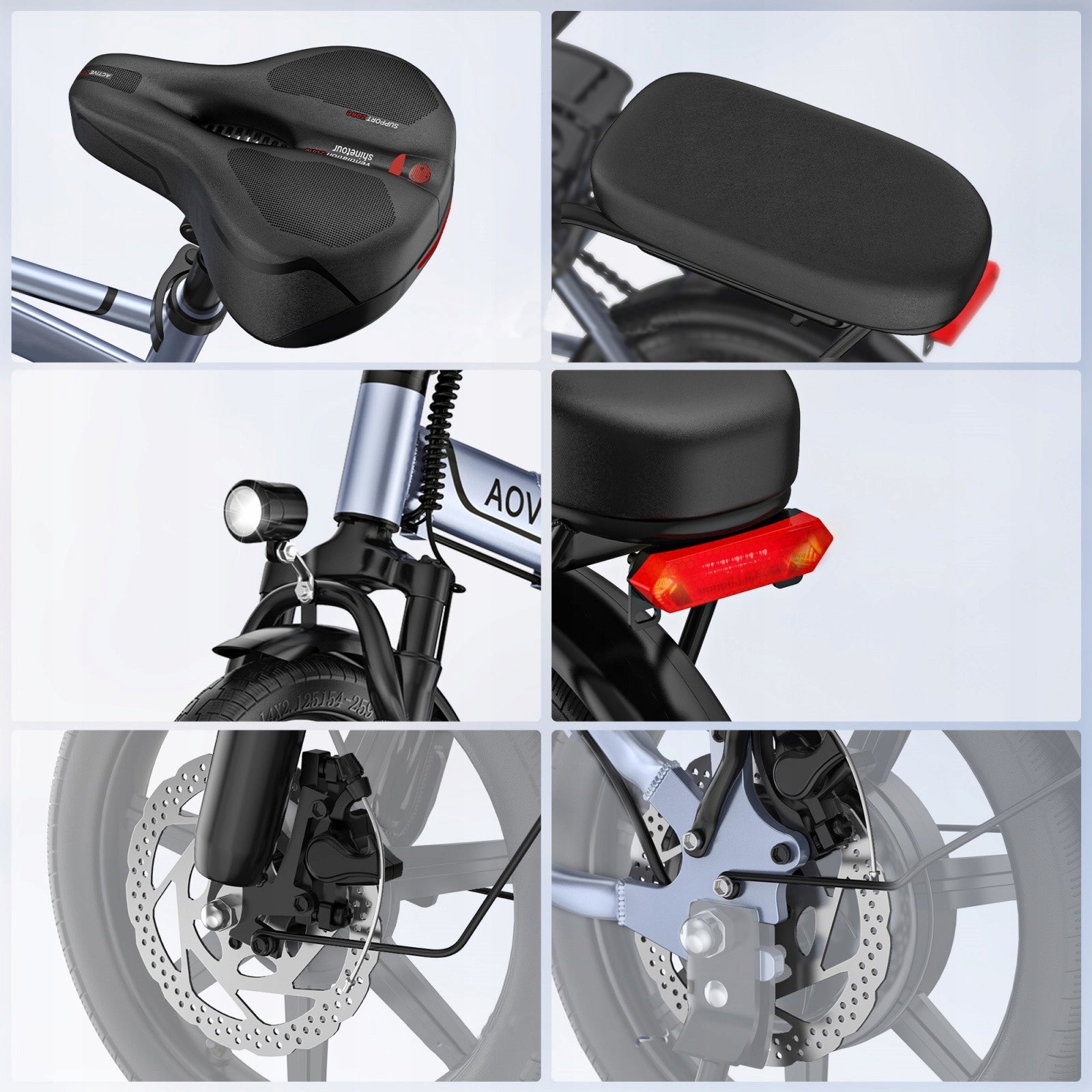 AOVOPRO E14 folding electric bicycle 500W 25KM/H 14 inch 48V 10.4AH 54KM Weight 22 kg