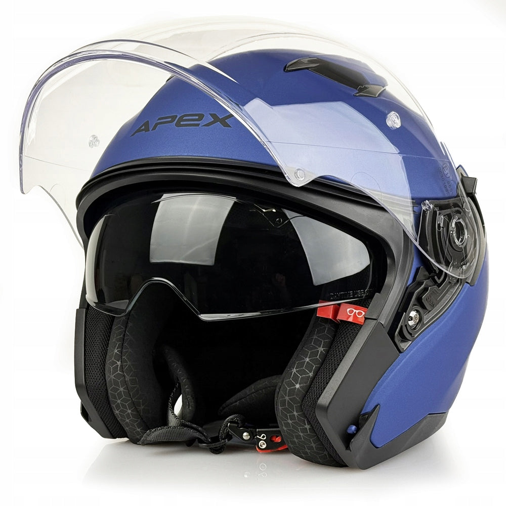 APEX OPEN HELMET JI200 SOLID METALLIC BLUE MATT S
