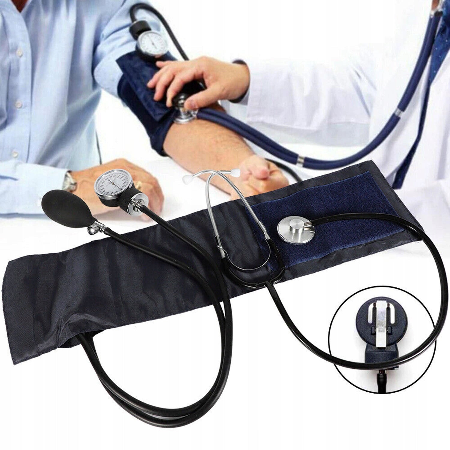 APPARATUS FOR MEASURING PRESSURE CUFF + STETHOSCOPE WITH PRESSURE GAUGE Packaging status original