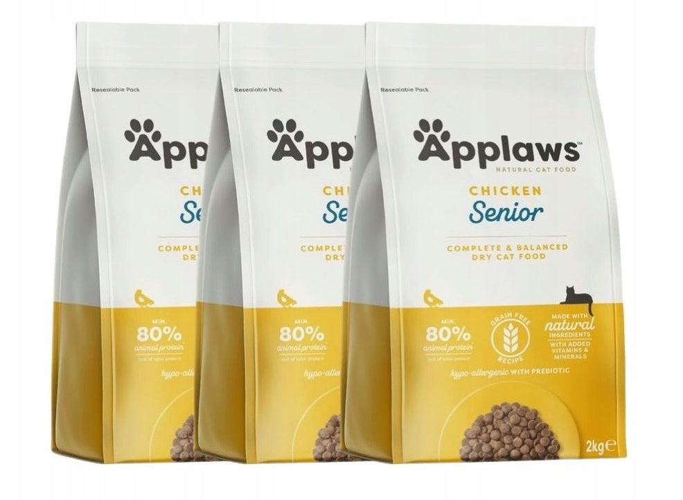 APPLAWS CAT SENIOR CHICKEN CAT FOOD 3 x 2KG