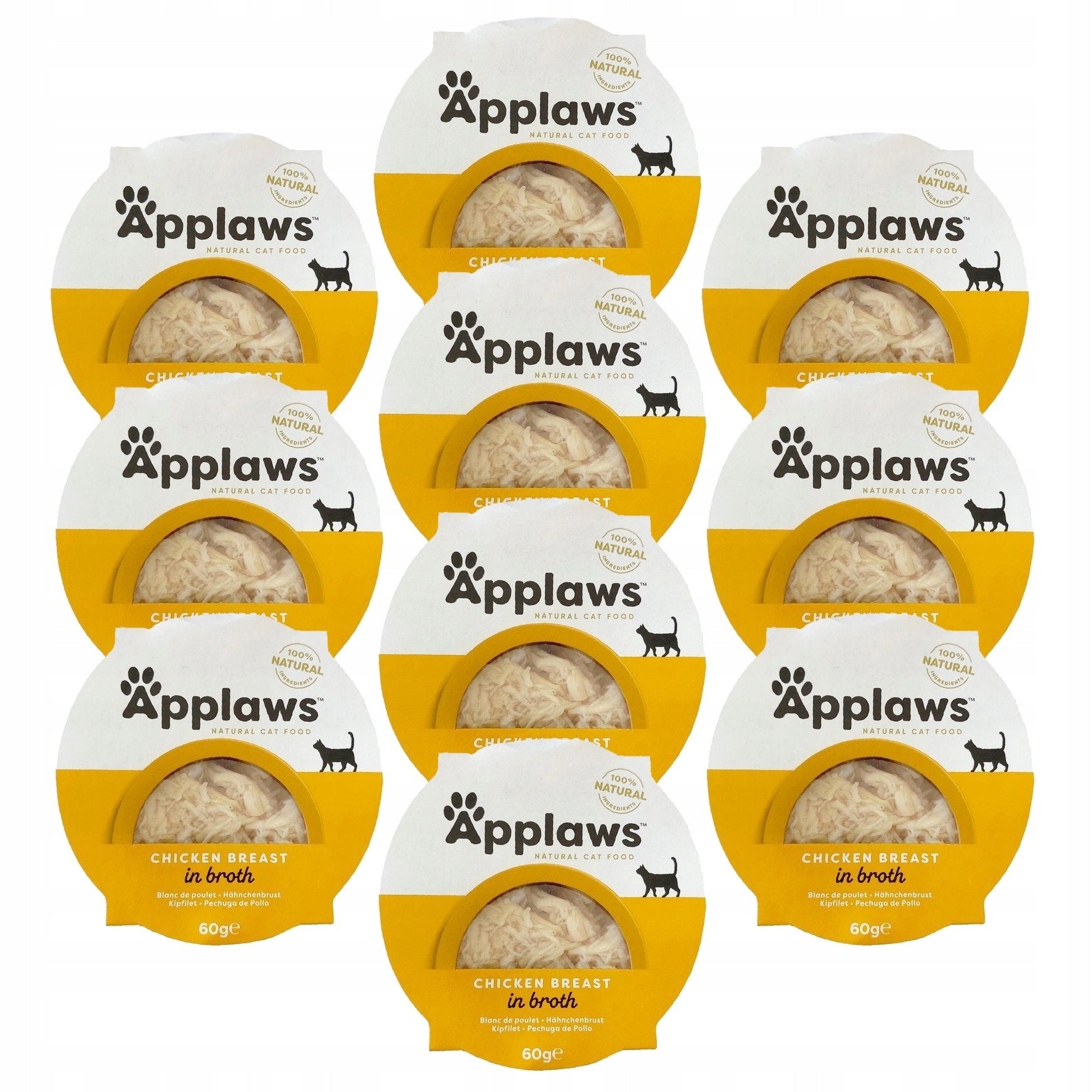 APPLAWS CAT WET CAT FOOD FILLET CHICKEN BREAST IN BROTH 10x60g