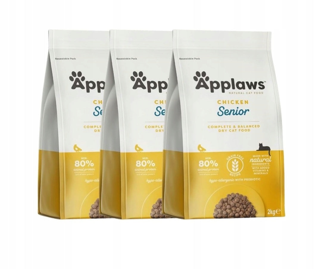 APPLAWS DRY FOOD FOR OLDER CATS 3 x 2KG