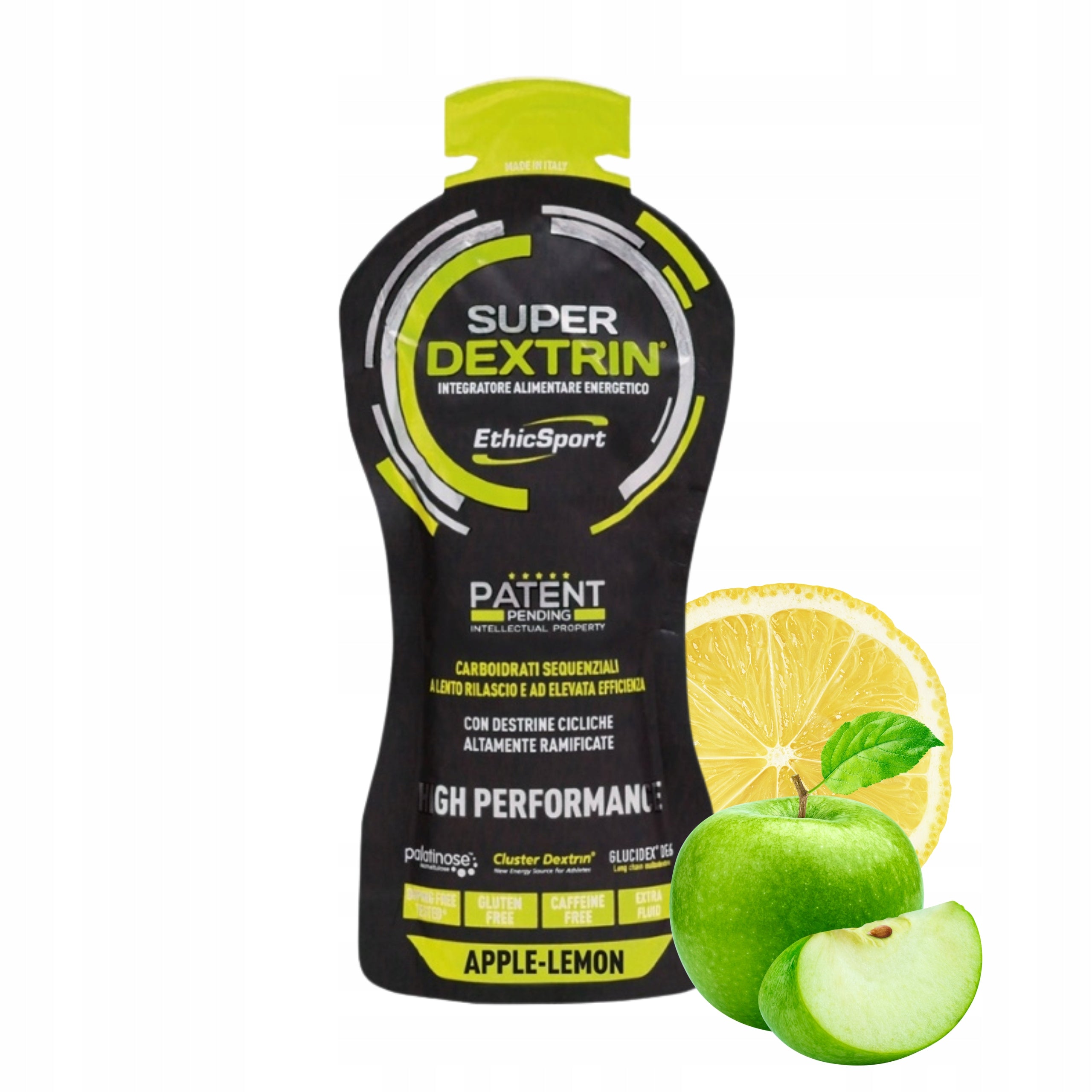 APPLE ENERGY GEL SUPER DEXTRIN ETHICSPORT WITHOUT CAFFEINE VEGAN 58 ML