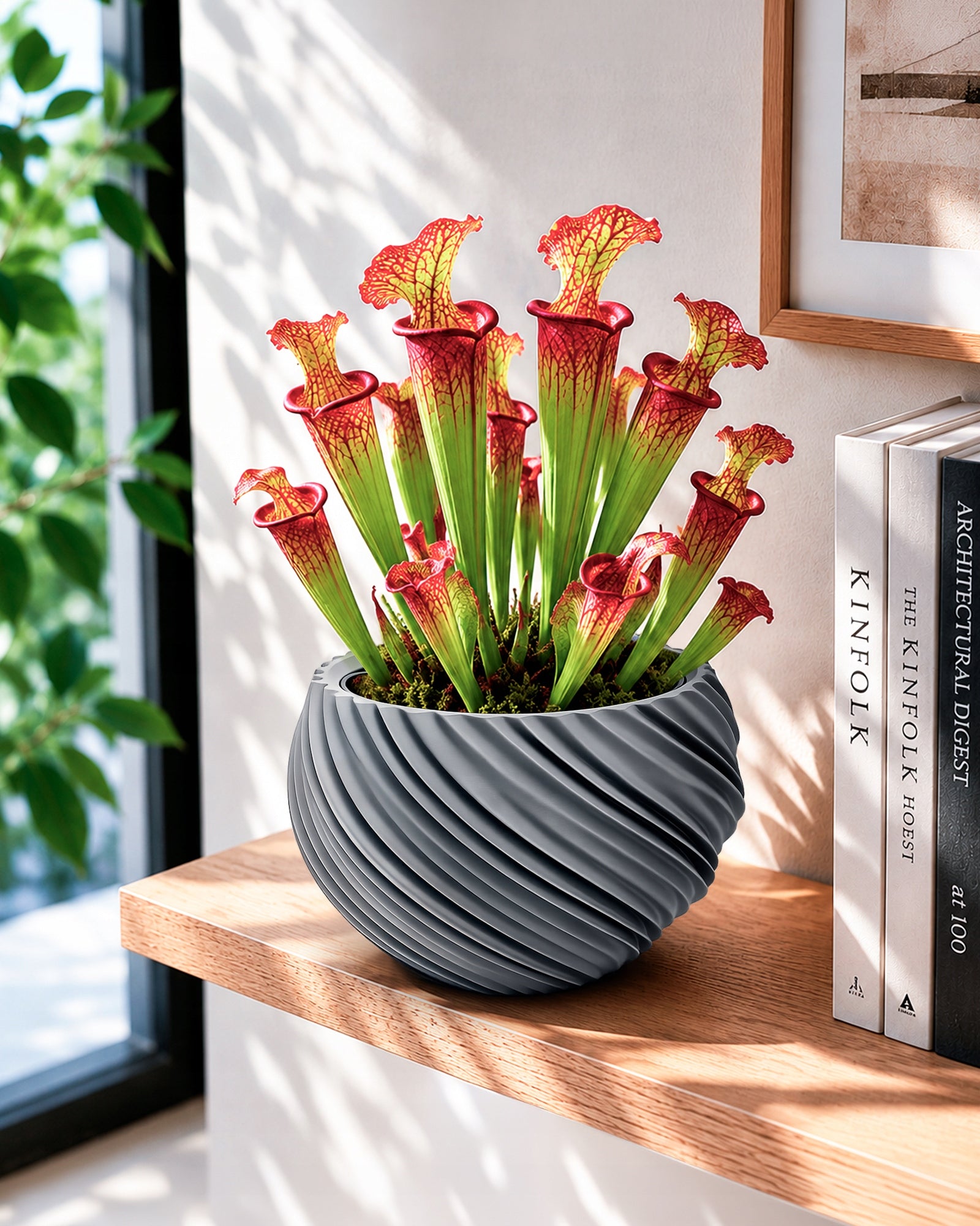 AQUA VENUS Self-Irrigating Pot for House Plants and Flycatchers Length 17 cm