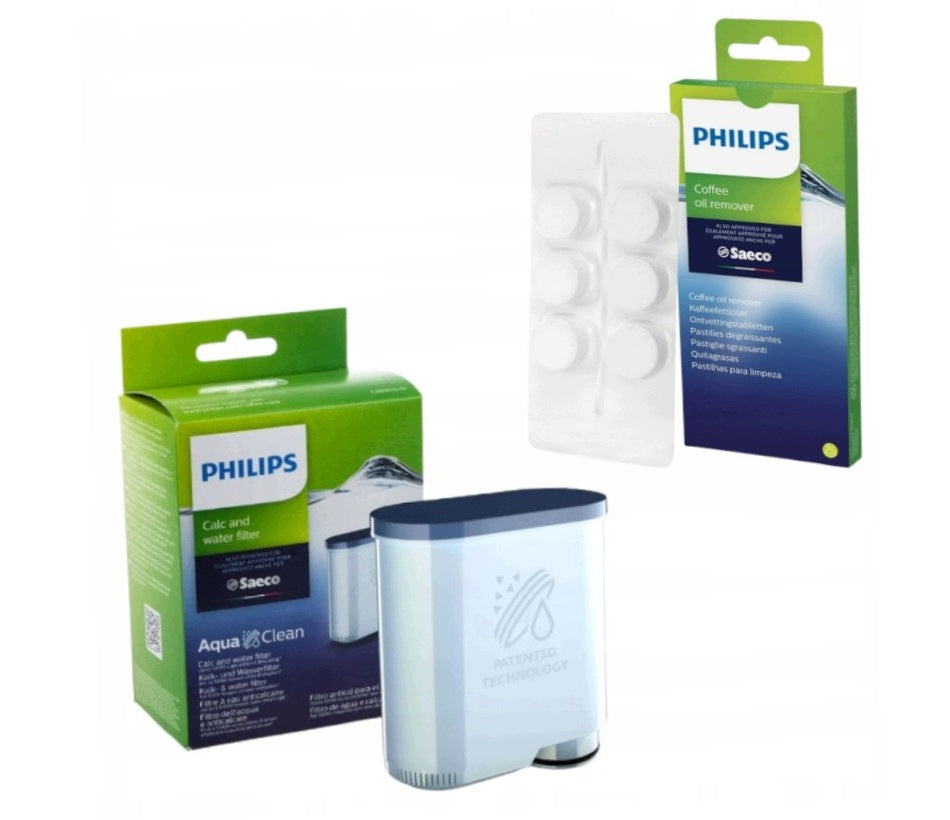 AQUACLEAN SAECO PHILIPS TABLETS AND WATER FILTER