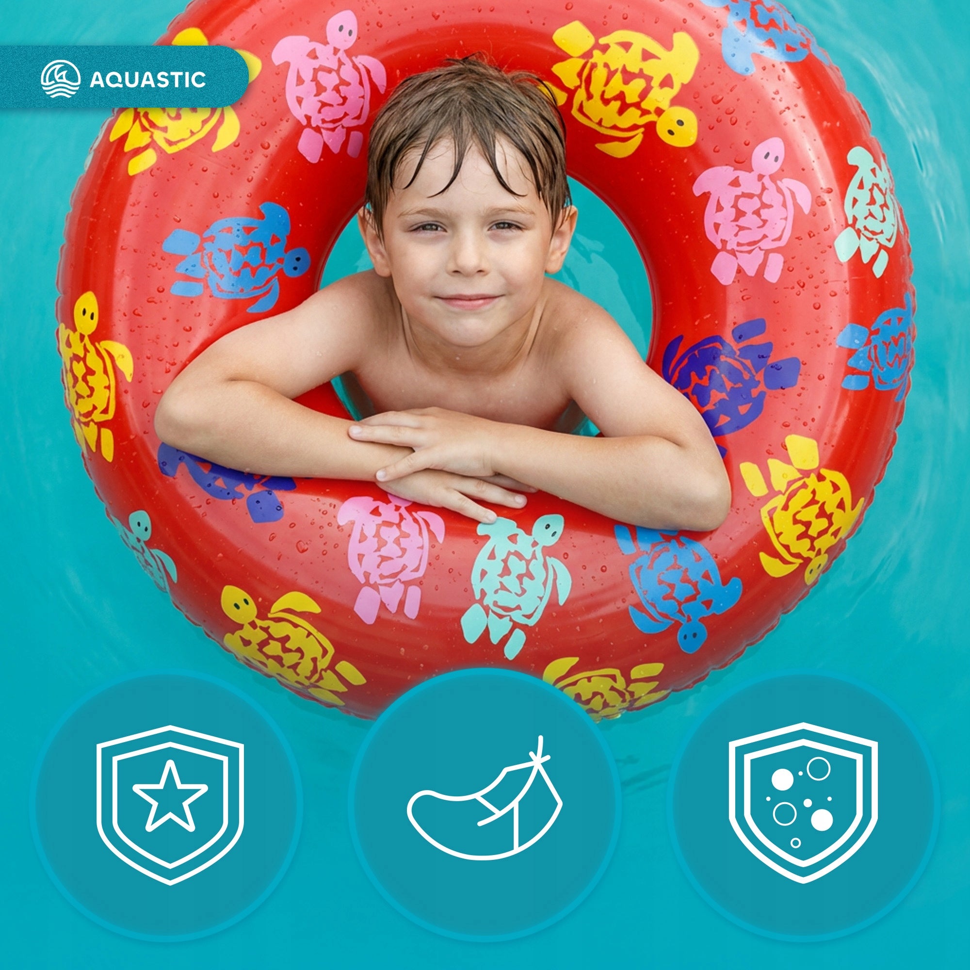 AQUASTIC CIRCLE INFLATABLE WHEEL FOR CHILDREN'S SWIMMING TO PLAY LEARNING Gender not applicable