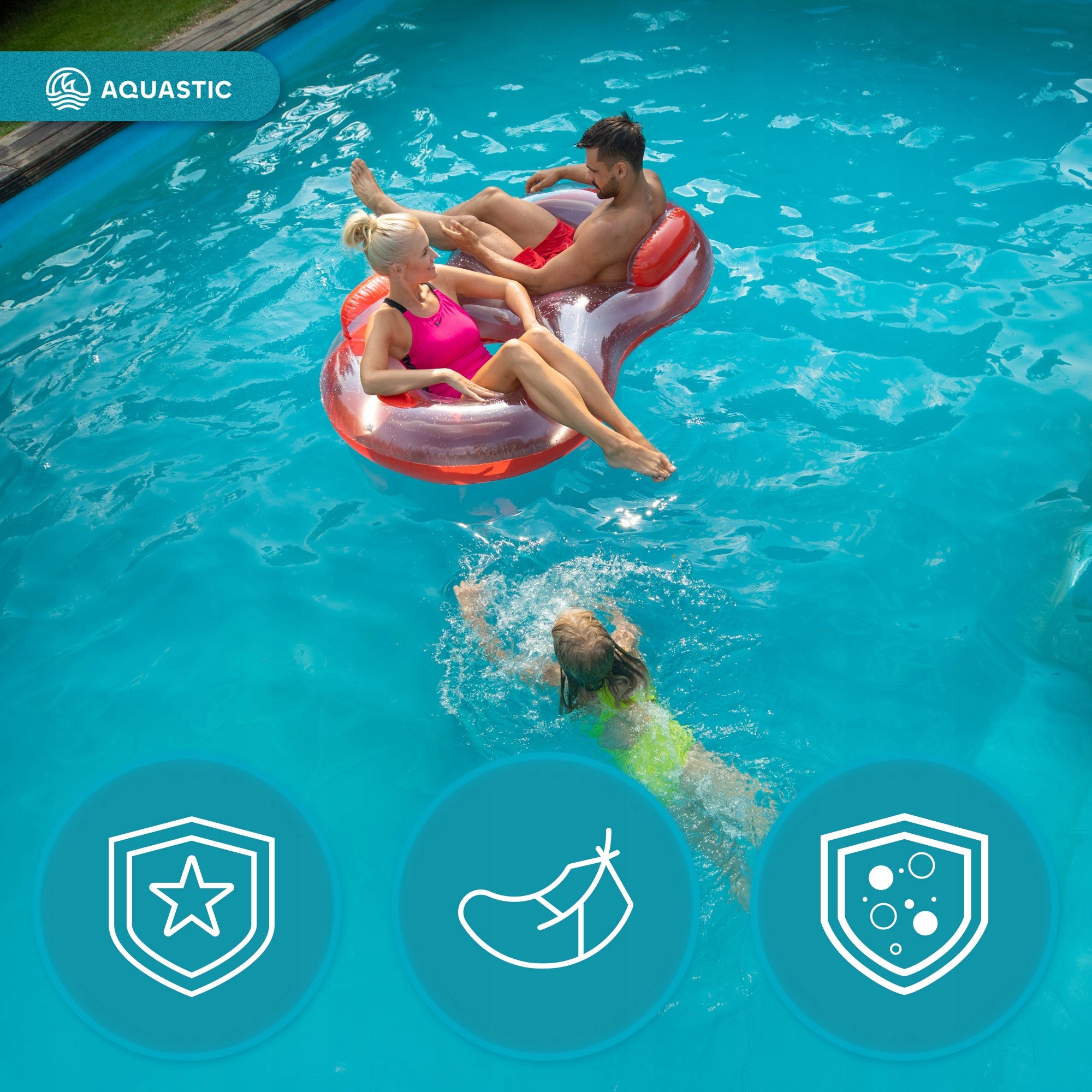 AQUASTIC WHEEL INFLATABLE SWIMMING WHEEL 2-Person VERSATILE LIGHTWEIGHT Gender not applicable