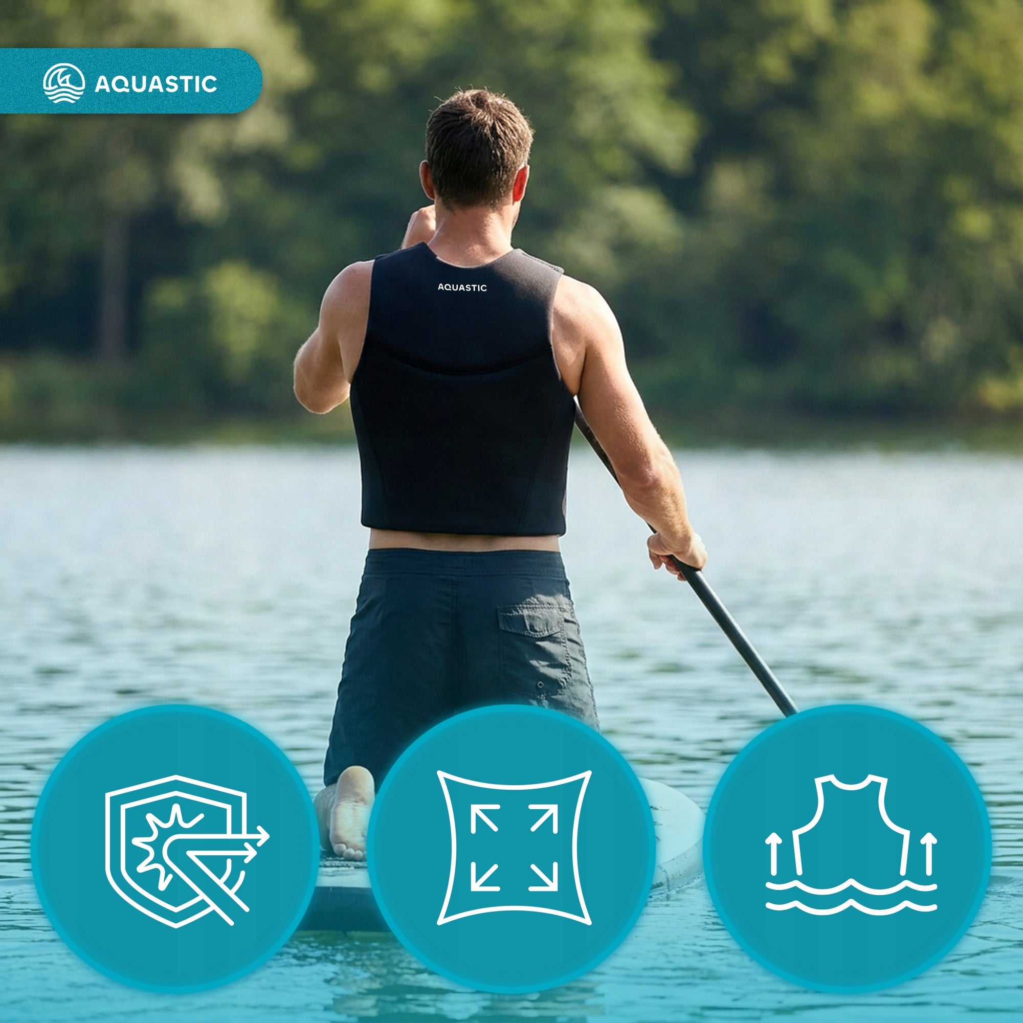AQUASTICOmni 50N XL Safety Vest for SUP KAYAK PERFECT FIT For multipurpose