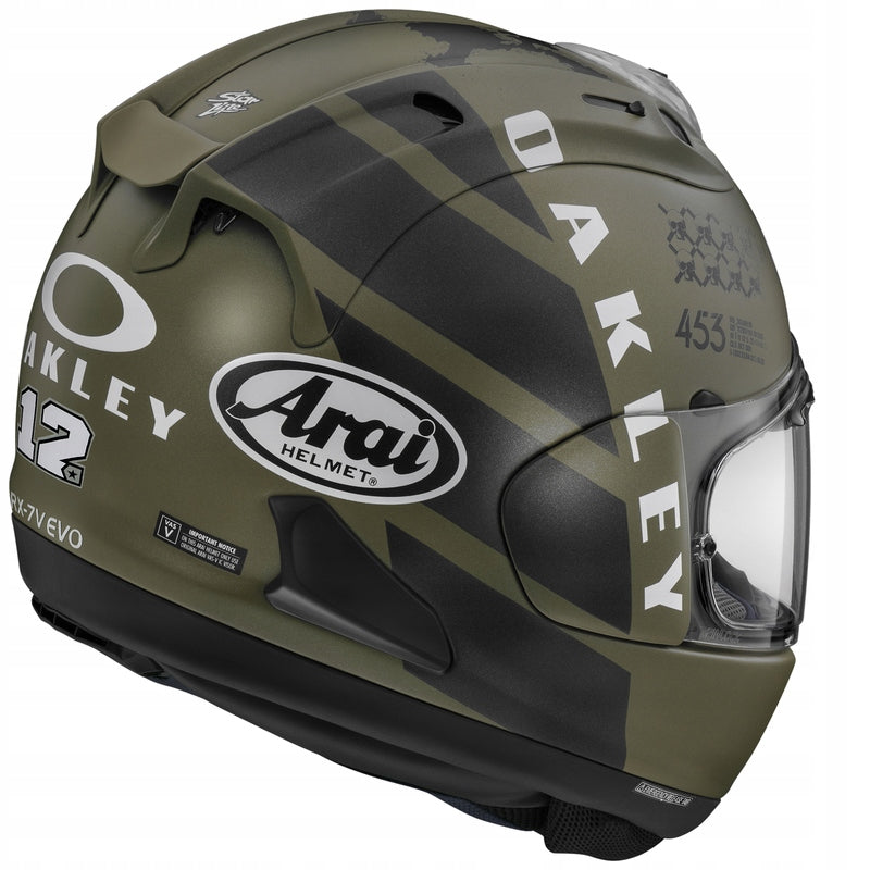 ARAI RX-7V EVO MVK OAKLEY M HELMET Manufacturer's catalog number RX-7V EVO 137_0342_03