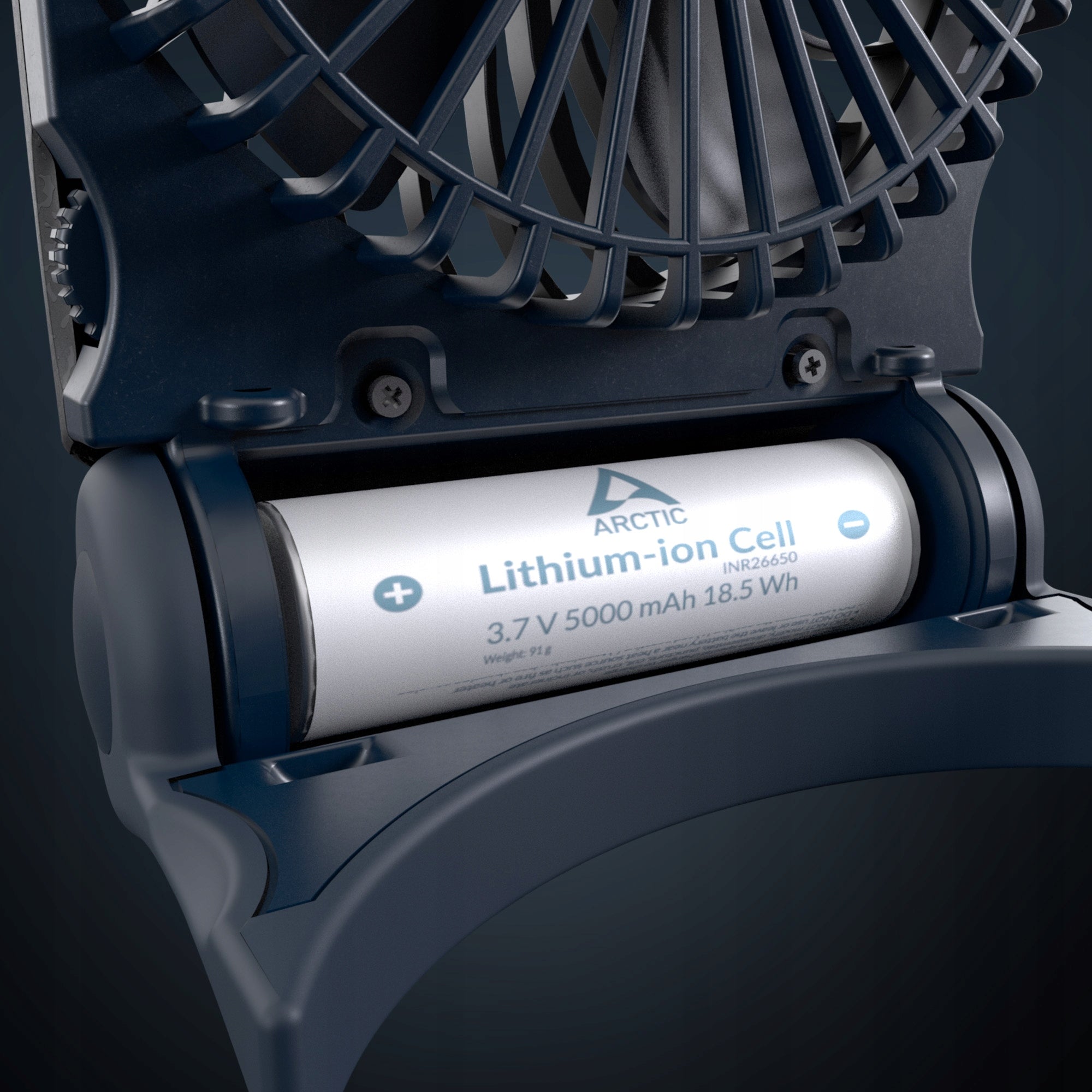ARCTIC Summair 2Go Portable Fan, Powerful, 5000 mAh, 4300 RPM, BLUE Functions tilt angle adjustment