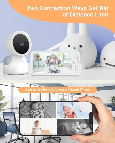 ARENTI Babyfon 2K Camera 5 Cali WiFi PTZ 355° IR Temperature Sensor Brand Arenti