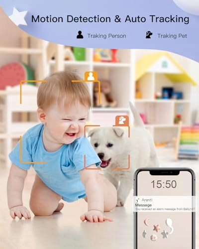 ARENTI Babyfon 2K Camera 5 Cali WiFi PTZ 355° IR Temperature Sensor Packaging status original