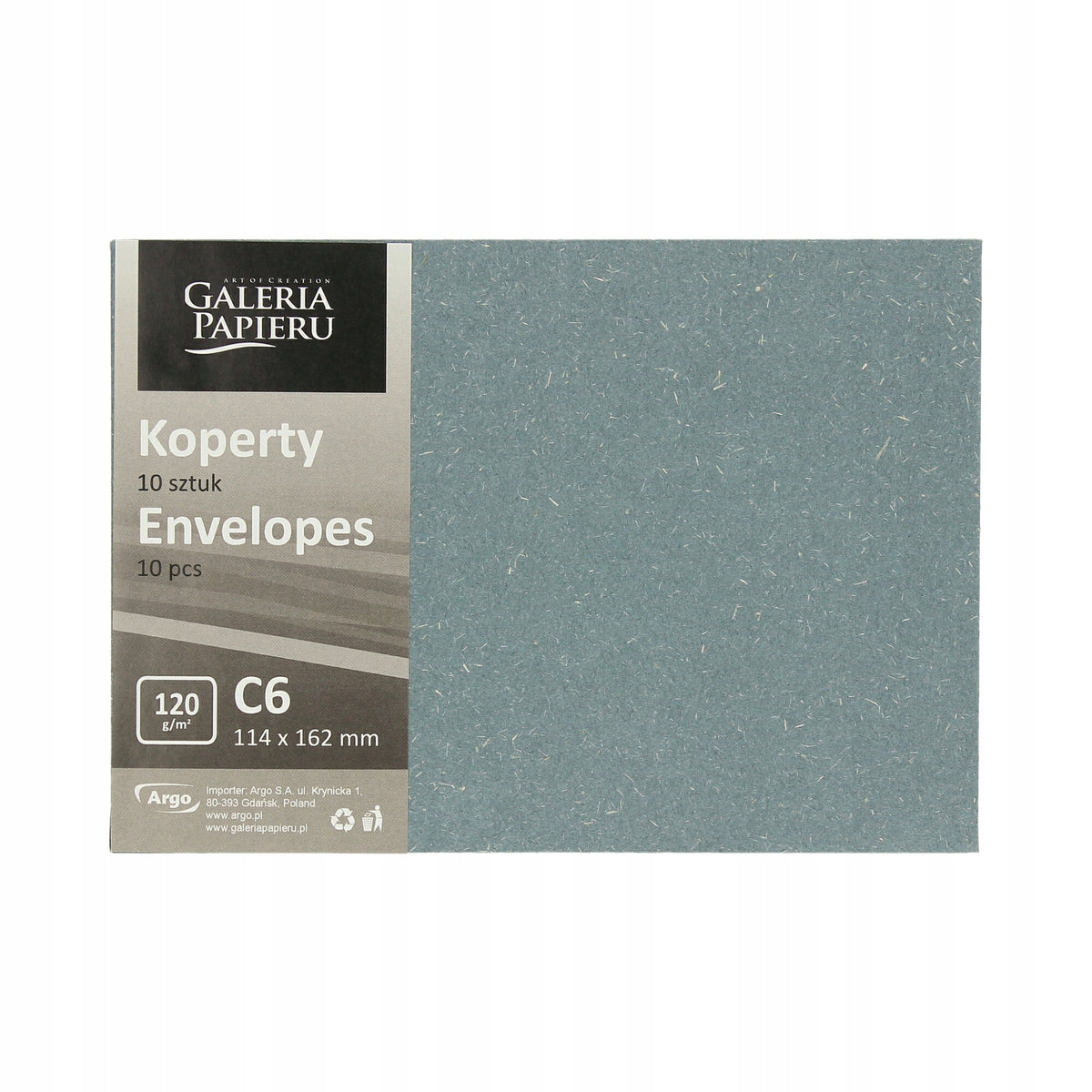 ARGO-ENVELOPE C6 WOOD BLUE COLOR 120G OP. 10PCS.GALERIA PAPIERU DECORATIVE