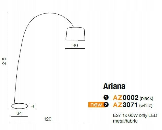 Azzardo Stehleuchte Ariana Weiß AZ3071 