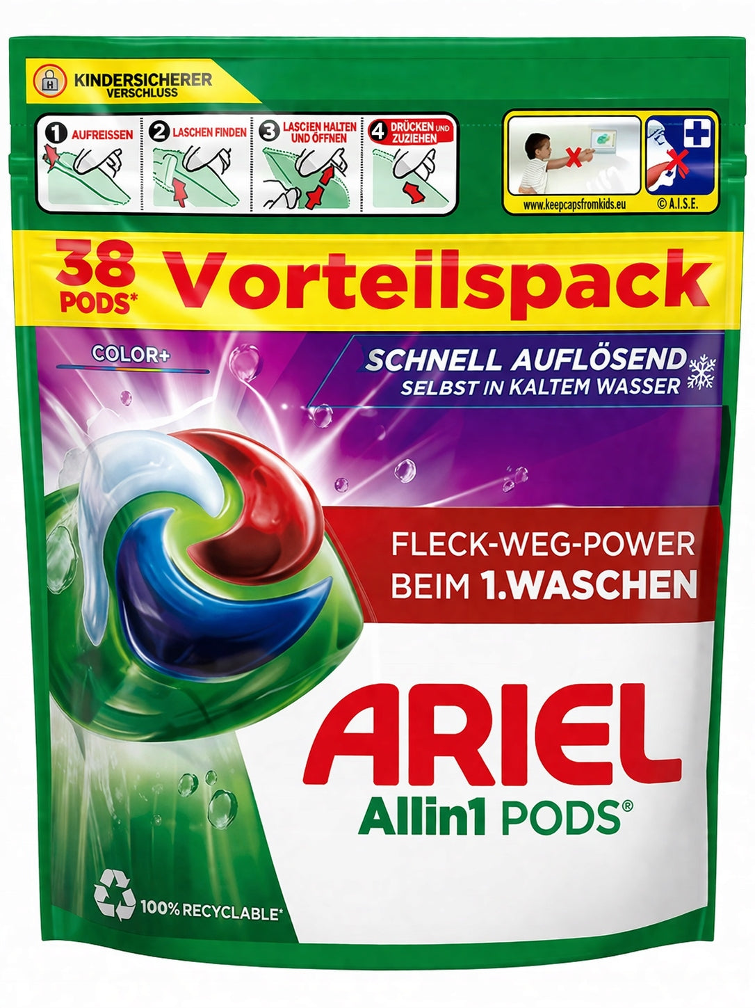 ARIEL ALL IN 1 PODS WASHING CAPSULES COLOUR 38PCS