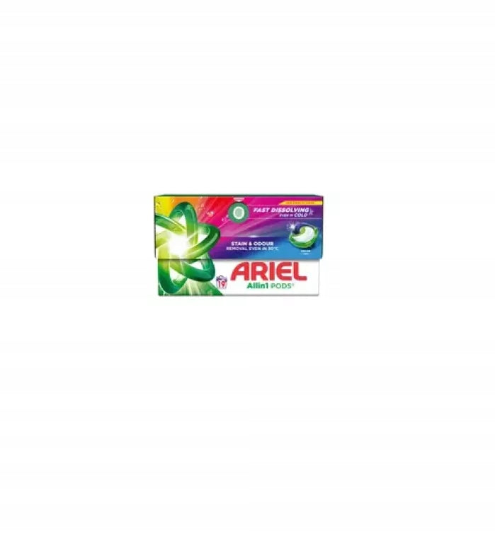 ARIEL COLOR 3 IN 1 WASHING CAPSULES 19 PCS. Use for mixed colors