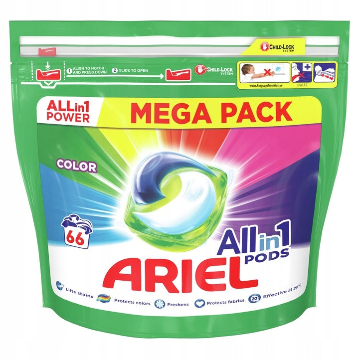 ARIEL WASHING CAPSULES ALL IN 1 COLOR 66 PCS.