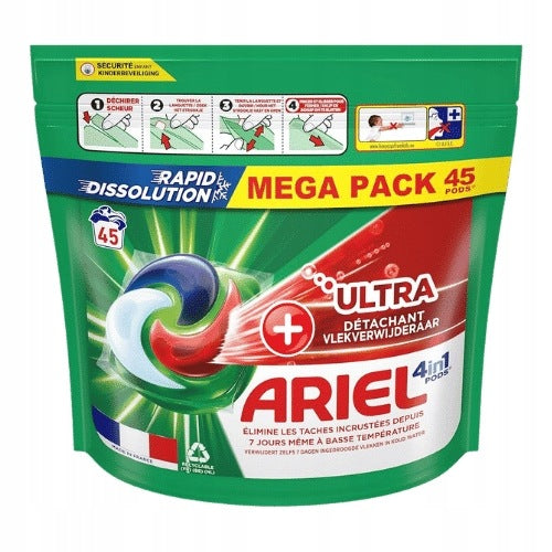 ARIEL WASHING CAPSULES UNIVERSAL + STAIN REMOVER 45