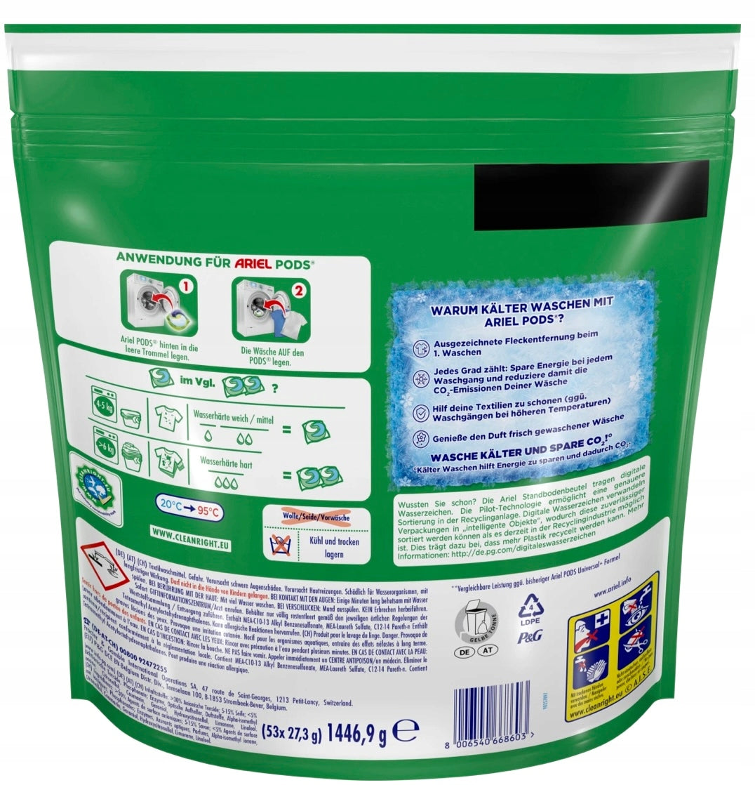 ARIEL Washing capsules All in1 UNIVERSAL 53pcs Brand Ariel