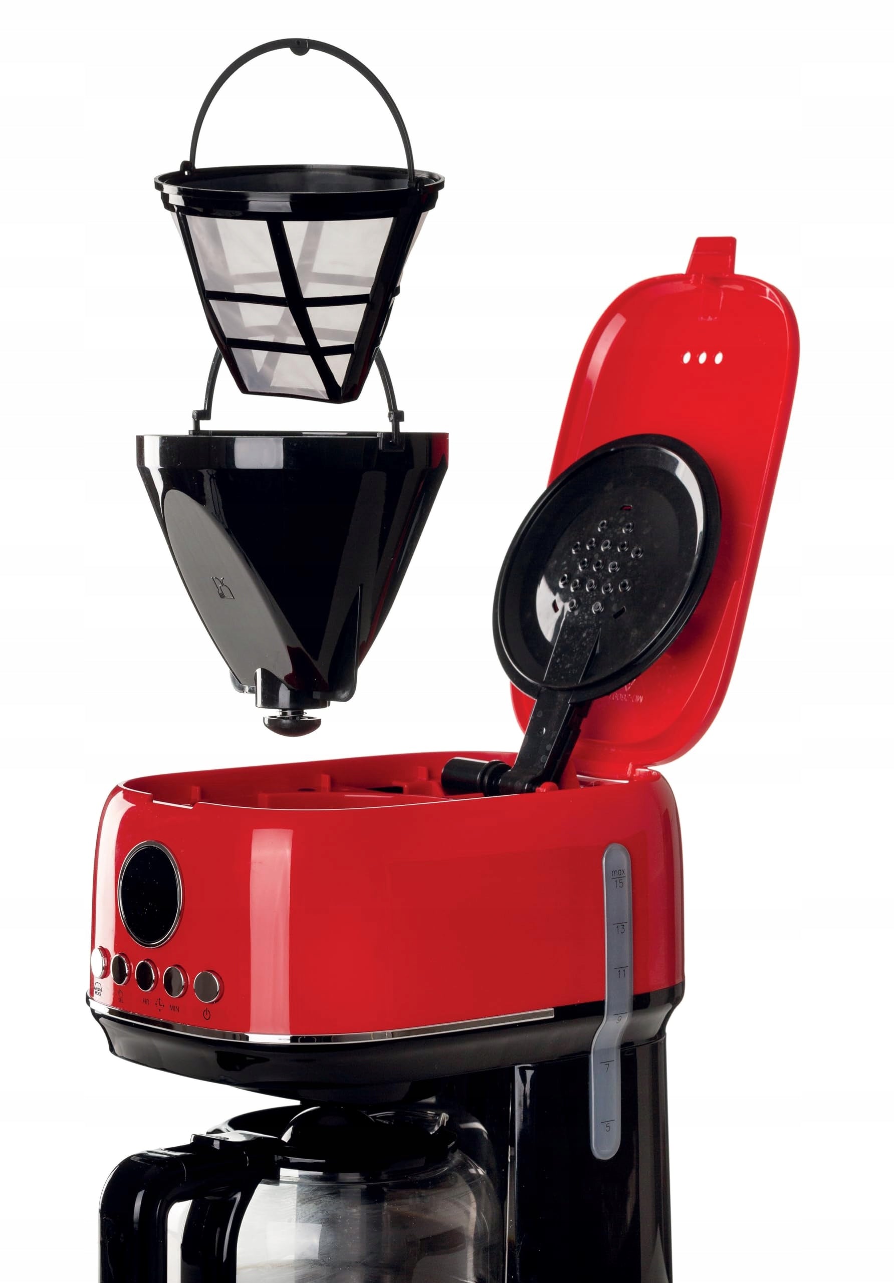 ARIETE Coffee Maker With Grinder Red 1318 Maxi Cappuccino Model Moderna 1318RED