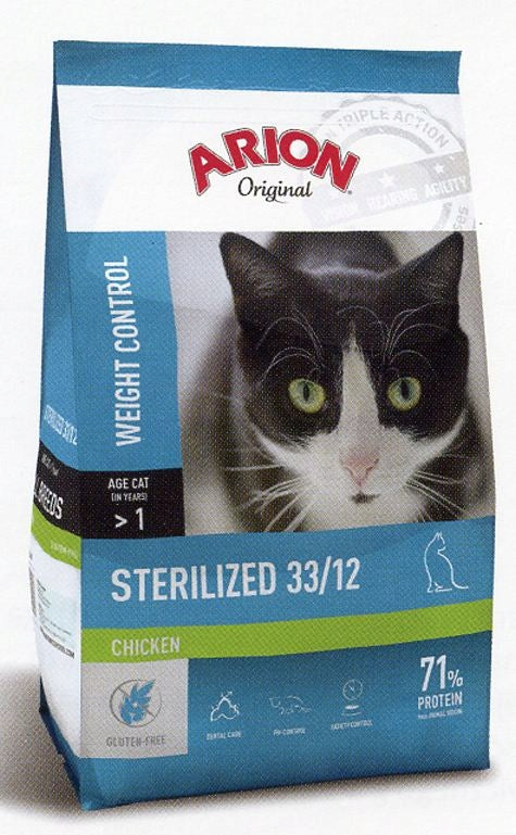 ARION ORIGINAL CAT STERILIZED CHICKEN 7.5 kg