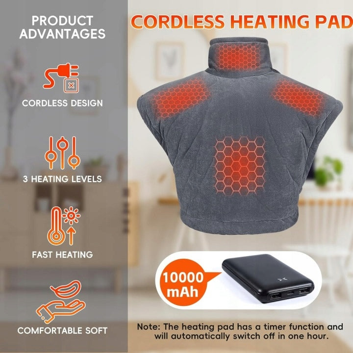 ARLIERSS Wireless Heating Blanket with Vibration 10000mAh GREY 3 Modes Brand no brand
