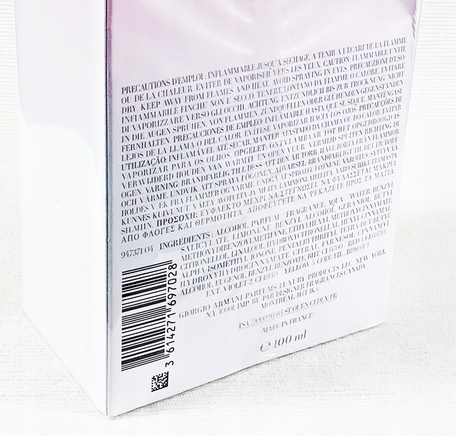 ARMANI SKY DI GIOIA 100 ML EAU DE PARFUM UNIQUE Manufacturer code 767418215036