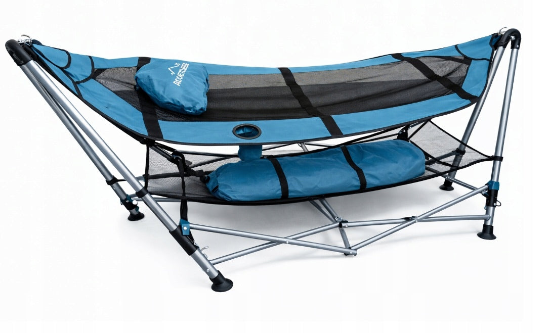 ARMCHAIR GARDEN HAMMOCK WITH CAMPING FRAME FOR GARDEN UP TO 135KG SOLID BAG Manufacturer code HAMAK OGRODOWY ZE STELAŻEM