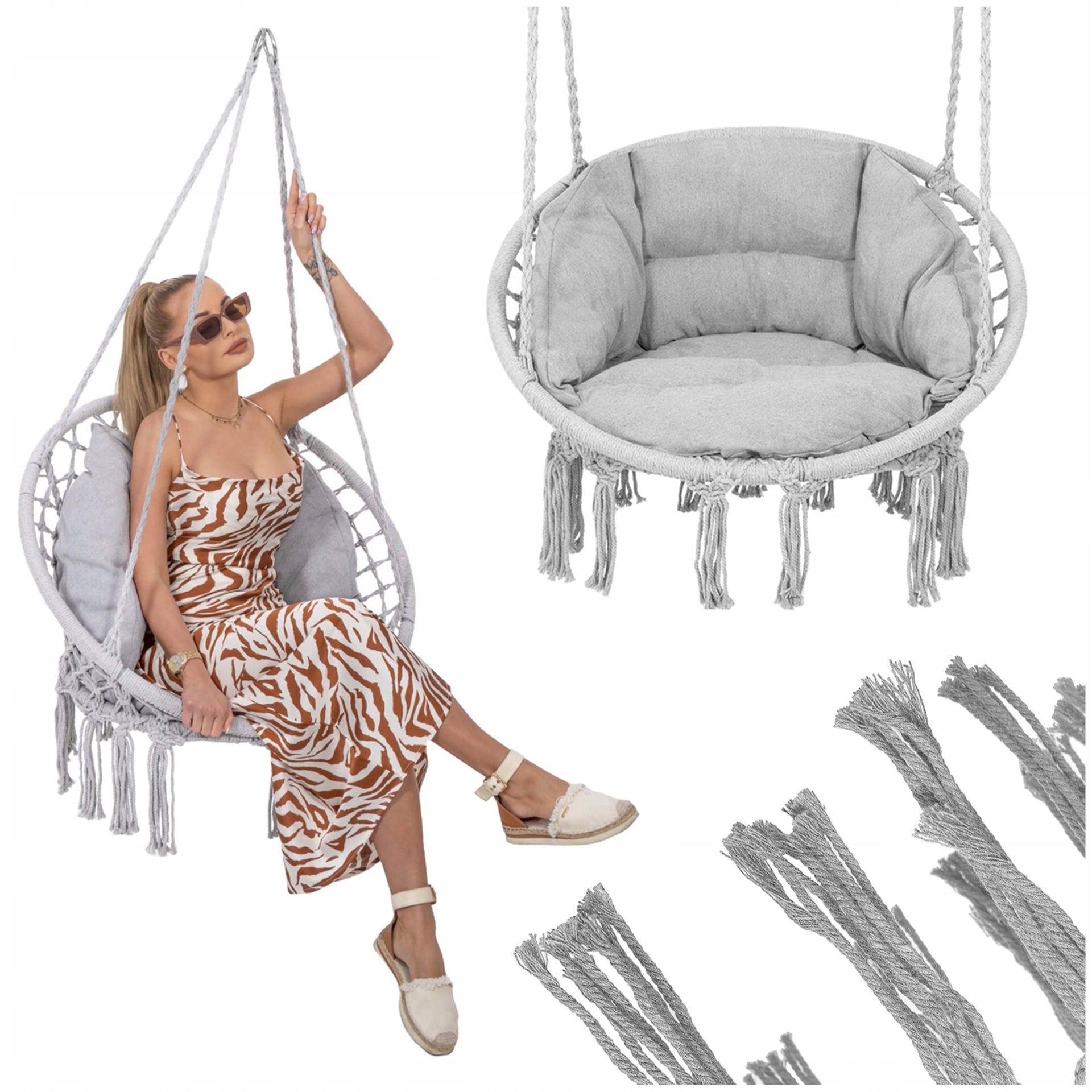 ARMCHAIR HANGING GARDEN SWING STORK NEST FOR GARDEN HOUSE WITH PILLOW