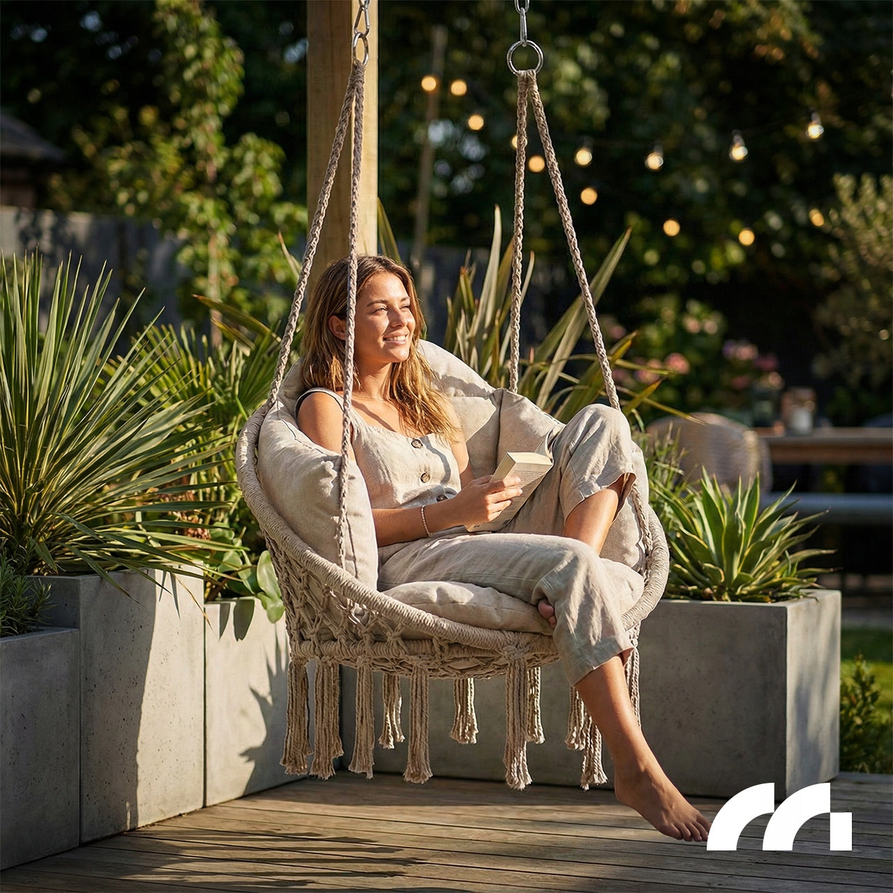 ARMCHAIR HANGING GARDEN SWING STORK NEST WITH PILLOW XL GARDEN HOUSE Manufacturer code Fotel Wiszący Huśtawka Gniazdo 114051
