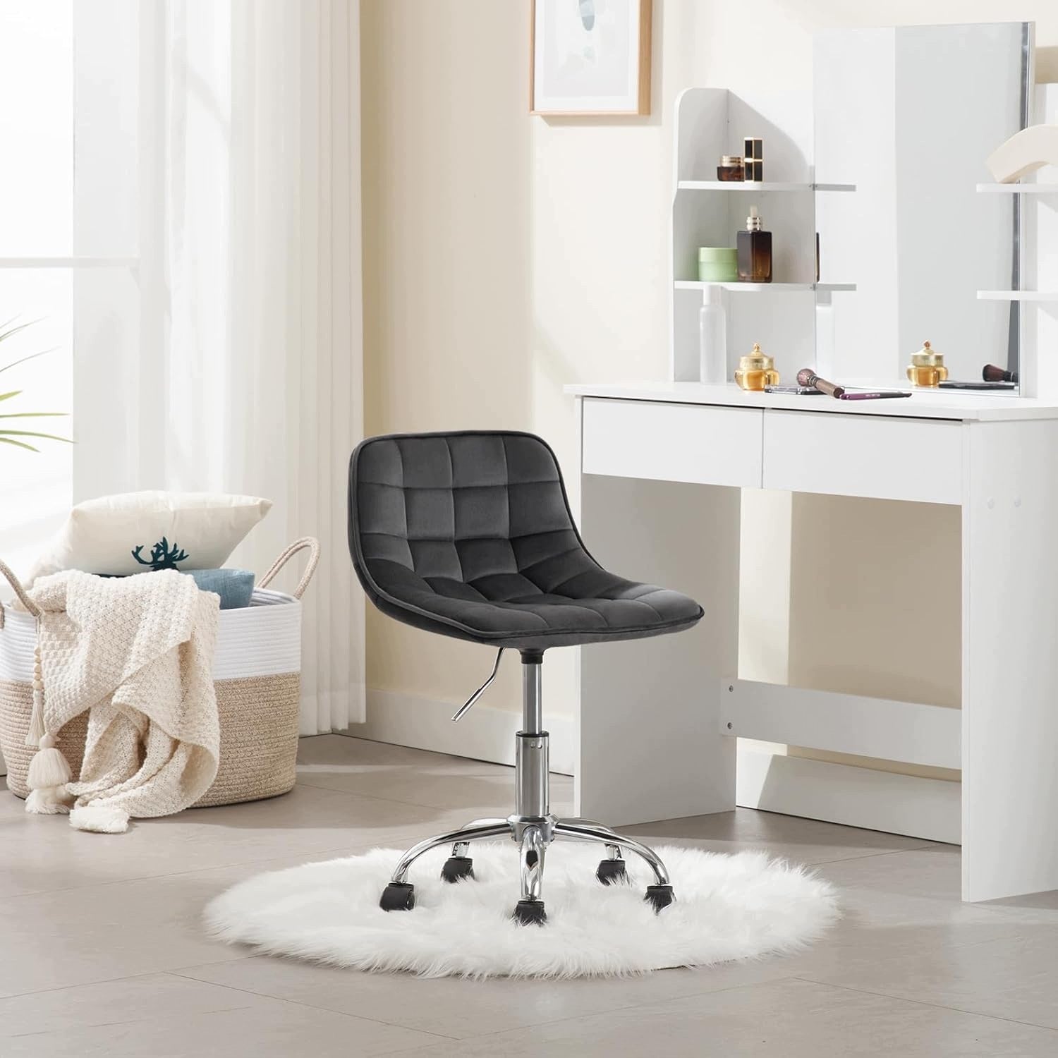 ARMCHAIR SWIVEL CHAIR for desk WOLTU dark grey Manufacturer code BS153DGR