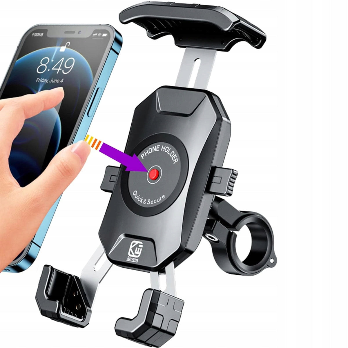 ARMORED ANTI-VIBRATION MOTORCYCLE BIKE HOLDER FOR PHONE 4.0-7" Packaging status original