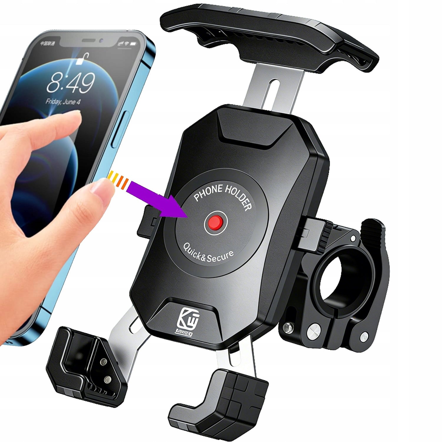 ARMORED ANTI-VIBRATION MOTORCYCLE BIKE HOLDER FOR PHONE 4.0-7"