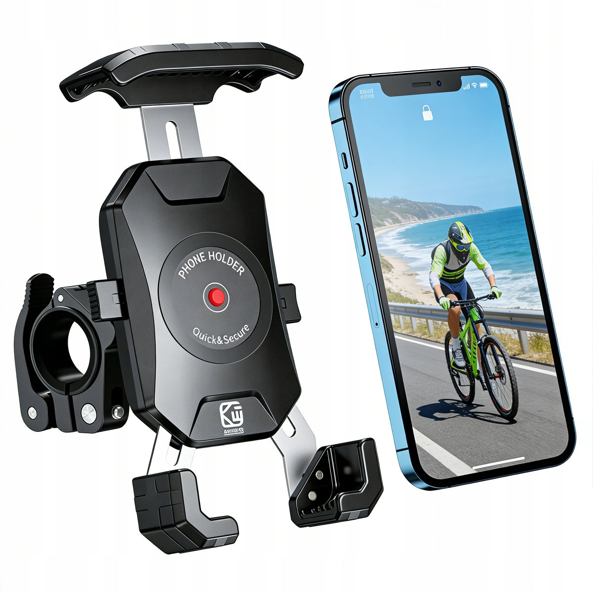 ARMORED ANTI-VIBRATION MOTORCYCLE BIKE PHONE HOLDER