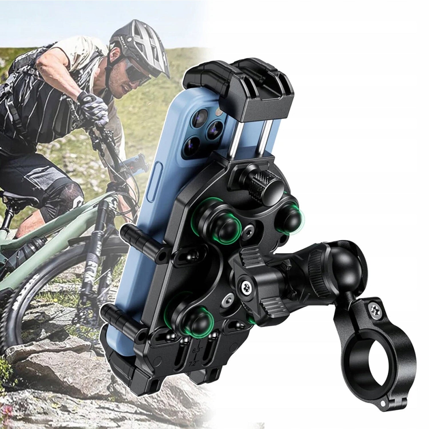 ARMORED ANTI-VIBRATION MOTORCYCLE BIKE PHONE HOLDER