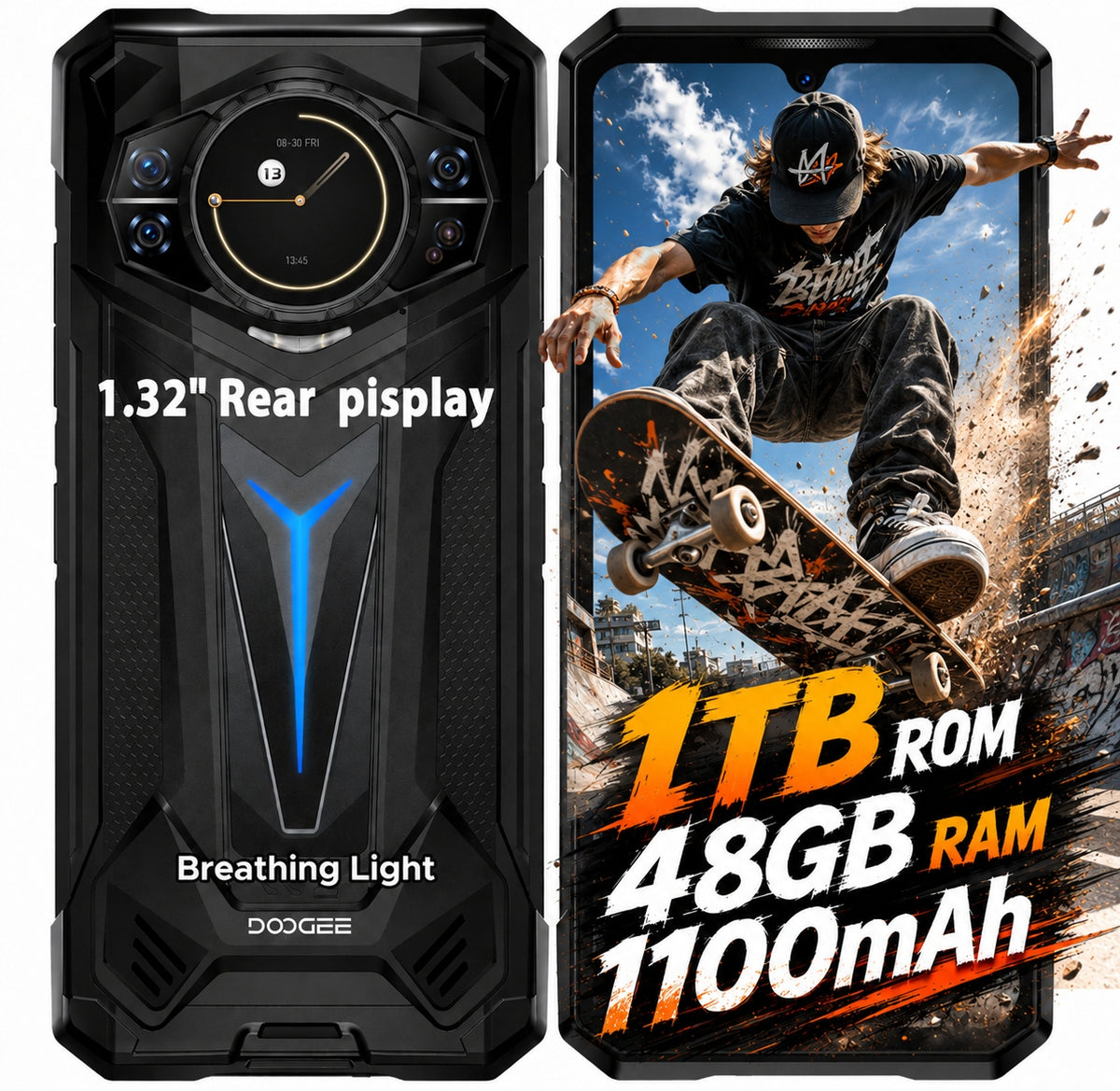 ARMORED SMARTPHONE 5G DOOGEE S200ULTRA 48GB/1TB 11000mAh 100MP NFC ANDROID16
