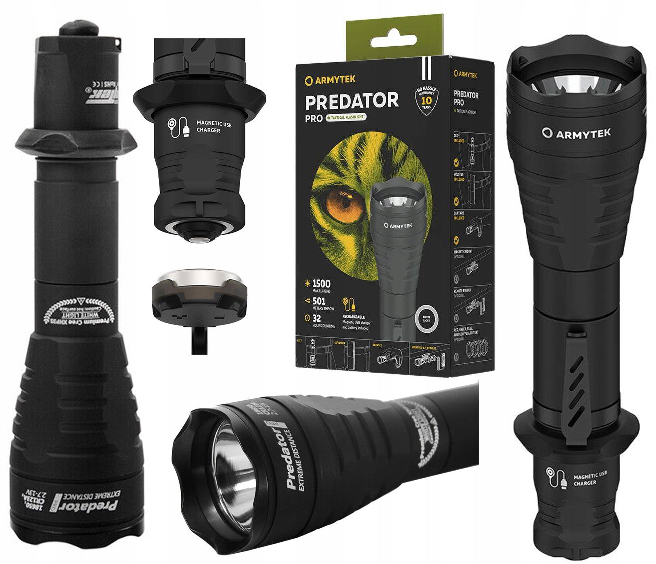 Taschenlampe Predator Pro Magnet USB 