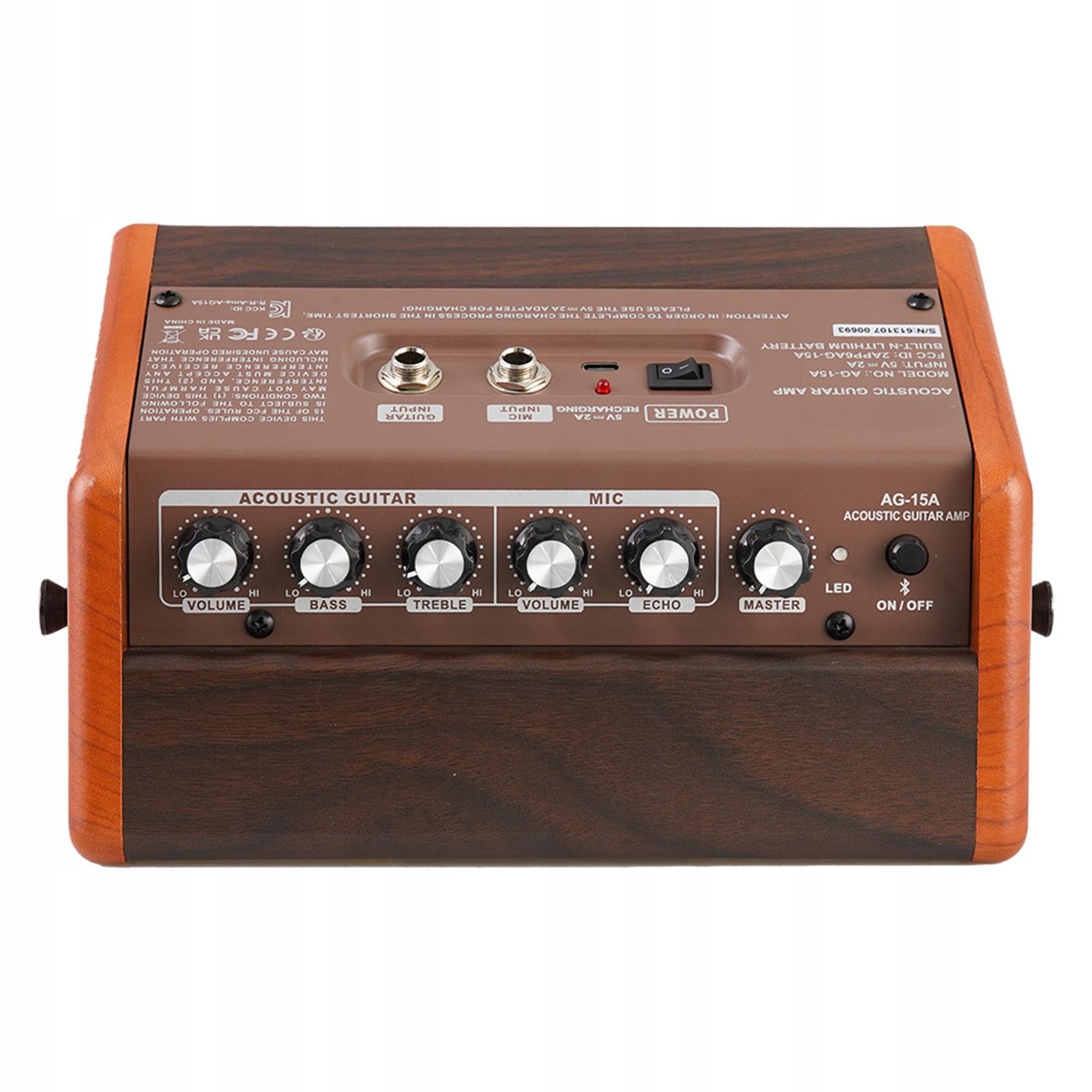 AROMA AG-15A 15W Portable Acoustic Guitar Amp Speaker BT