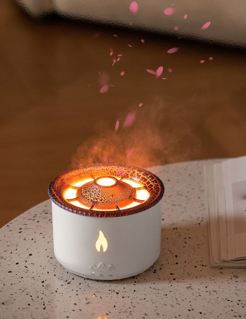 AROMA DIFFUSER - VOLCANO - HUMIDIFIER - AROMATHERAPY - REMOTE CONTROL Batteries included no