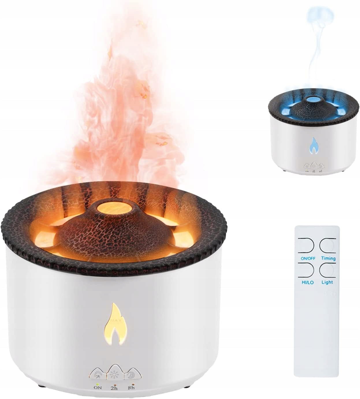 AROMA DIFFUSER - VOLCANO - HUMIDIFIER - AROMATHERAPY - REMOTE CONTROL Dominant color white